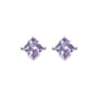 Sterling Silver Princess Cut Birthstone Earrings June Alexandrite, thumbnail 2 of 5
