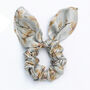 100% Silk Bow Scrunchie Skeletal Leaves, thumbnail 1 of 3