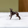 Miniature Bronze Whippet Sculpture 8th Anniversary Gift, thumbnail 6 of 11