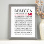 Personalised 60th Birthday Typographic Art Print, thumbnail 3 of 11