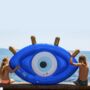 Blue Eye Inflatable Pool With Gold Lashes, thumbnail 1 of 4