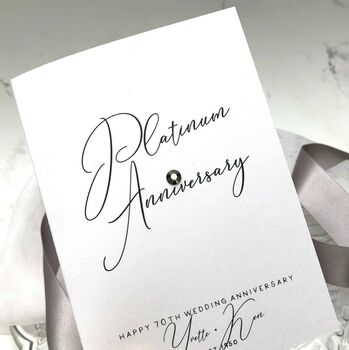 70th Platinum Jewel Personalised Anniversary Card, 2 of 7