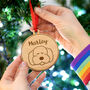 Dog Christmas Decoration Bauble Wooden Personalised, thumbnail 1 of 12