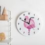 Personalised Pink Flamingo Bedroom Wall Clock, thumbnail 1 of 4