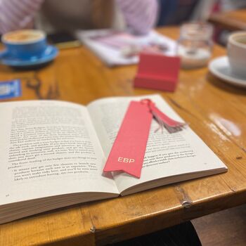 Personalised Pastel Vegan Leather Bookmark, 2 of 2
