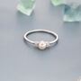 Sterling Silver Genuine Freshwater Pearl And Cz Ring, thumbnail 4 of 12