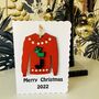 Personalised Christmas Jumper Decoration And Card, thumbnail 4 of 4