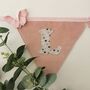 Bunting Pink Velour Personalised Baby Nursery Decor, thumbnail 8 of 12