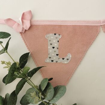 Bunting Pink Velour Personalised Baby Nursery Decor, 8 of 12