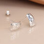 Sterling Silver Hammered Stud Earrings, thumbnail 2 of 3