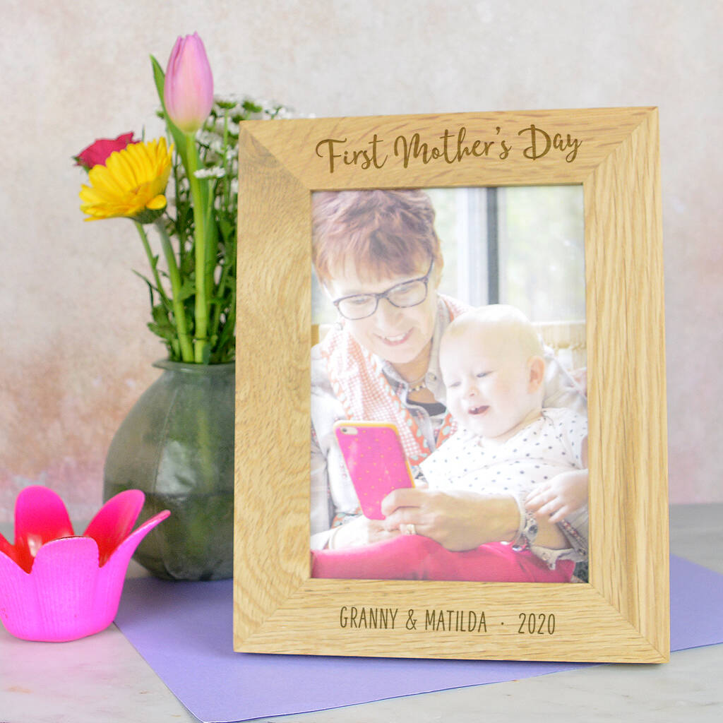 Granny First Mother's Day Solid Oak Frame By Pink and Turquoise