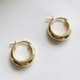 Minimalistic Gold Plated Dome Hoop Earrings, thumbnail 3 of 3