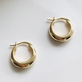 Minimalistic Gold Plated Dome Hoop Earrings, 3 of 3