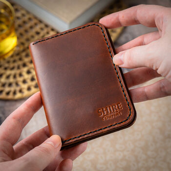 Personalised Leather Mens Vertical Card Wallet, 4 of 9