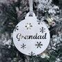 Personalised Name With Snowflakes Christmas Bauble, thumbnail 4 of 12