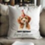 Personalised Cavapoo Birthday Congratulations Party Cushion, thumbnail 1 of 2