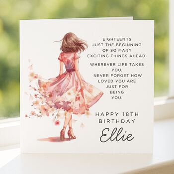 Personalised 18th Birthday Card For Her Or Daughter, 5 of 8