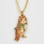 Cosy Owl Gold Chain Necklace, thumbnail 3 of 8