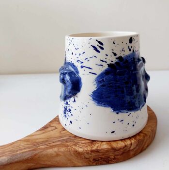 Handmade Ceramic Mug With Blue Speckles, 2 of 5