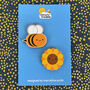 Bumblebee And Sunflower Kawaii Pin Or Brooch Set, thumbnail 2 of 6