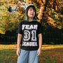 Fear Leader Women's Varsity Style Halloween T Shirt, thumbnail 2 of 4