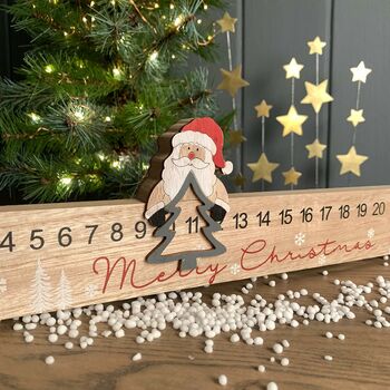 Wooden Merry Christmas Santa Advent Rule, 3 of 3