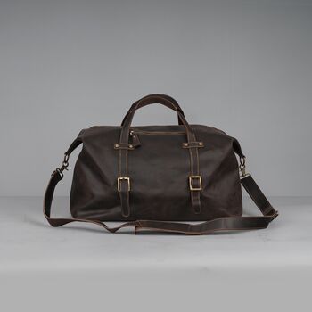Large Genuine Leather Holdall Tan Brown, 10 of 12