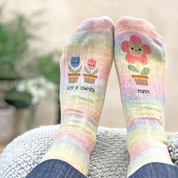 Mummy Rainbow Flowerpot Snug Socks, 2 of 5
