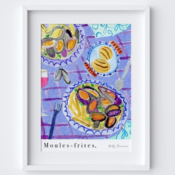 'Moules Frites' French Mussels And Chips Art Print, 5 of 6