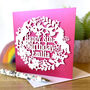 Personalised Name And Age Unicorn Birthday Card, thumbnail 1 of 2