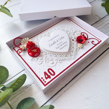 Handmade Ruby Wedding Anniversary Card, 6 of 7