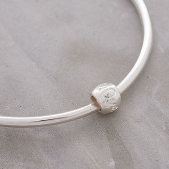Que Sera Worry Bead Solid Silver Bangle, 3 of 6