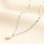Sterling Silver Paperclip Pearl Pendant, thumbnail 2 of 8