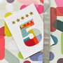 Mini Gold Star Number Five Card, thumbnail 4 of 5