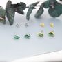 Emerald Green Cz Stud Earrings, thumbnail 5 of 12