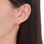 Sterling Silver Frog Huggie Hoop Earrings, thumbnail 2 of 10