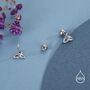Sterling Silver Trinity Knot 18g Ball Back Screw Back Earrings, thumbnail 6 of 11