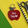 Personalised Thank You Teacher Apple Keyring, thumbnail 2 of 3