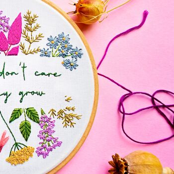 Wildflowers Quote Customisable Embroidery Kit, 4 of 5