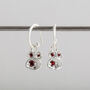 Garnet And Recycled Silver Pendant Hoops, thumbnail 1 of 6