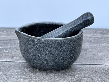 Scandi Home Dark Grey Smooth Pestle And Mortar, 2 of 3