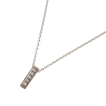 Silver, Gold And Diamond 'Linea' Necklace, 2 of 2