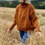 The Coco Wool And Organic Cotton Sweater In Chestnut, thumbnail 4 of 4