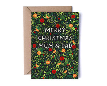 Christmas Card For Mum And Dad, Merry Christmas Parents, 2 of 2