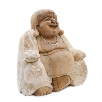 Hand Carved Wood Buddha Stautue, 5 of 6