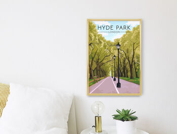 Hyde Park London Travel Poster Art Print, 3 of 7