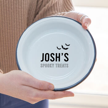 Spooky Personalised Halloween Enamel Bowl For Kids, 2 of 5