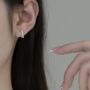 Sterling Silver Bubble Triangle Hoop Earrings, thumbnail 2 of 5