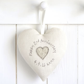 Personalised Hanging Heart Wedding Anniversary Gift, 10 of 12