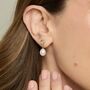 Clara Blue Topaz And Freshwater Pearl Drop Earrings, thumbnail 1 of 4